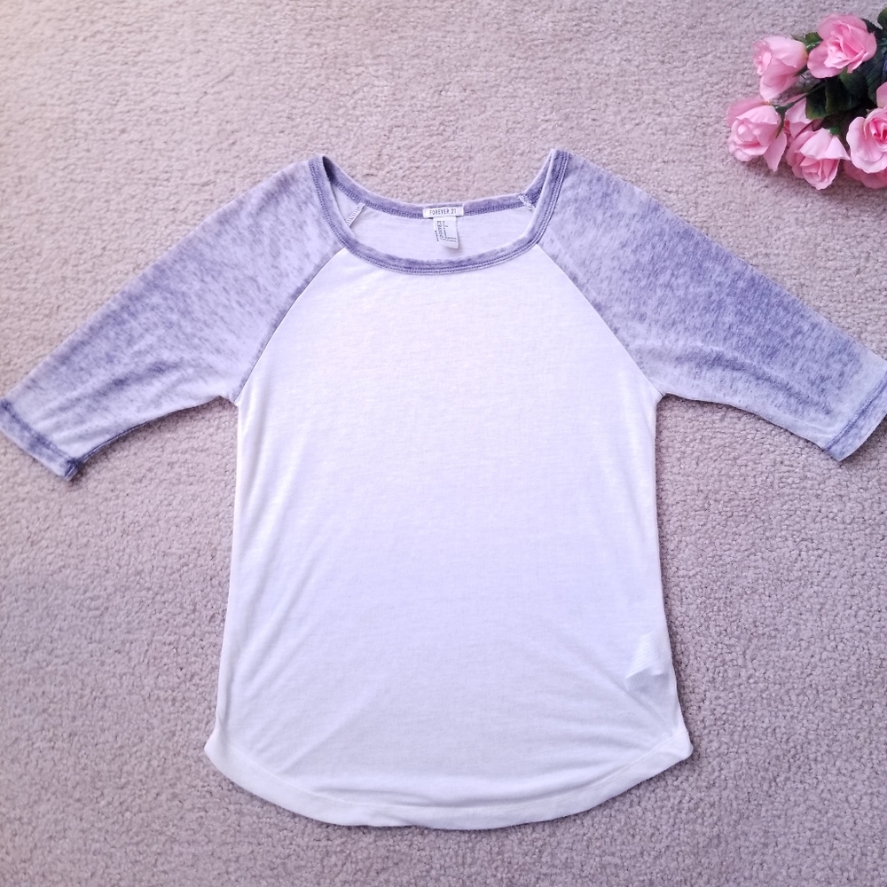 Thin White and Blue Regland Baseball Half Sleeve Shirt